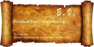 Busbacher Vanessza névjegykártya